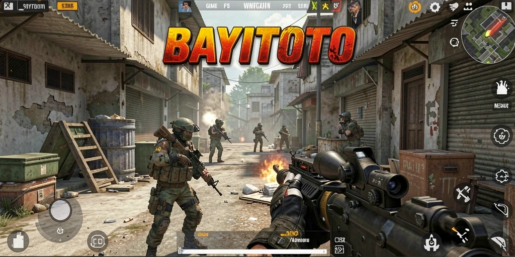Gameplay intens dari BAYITOTO dalam aksi tembak-menembak.