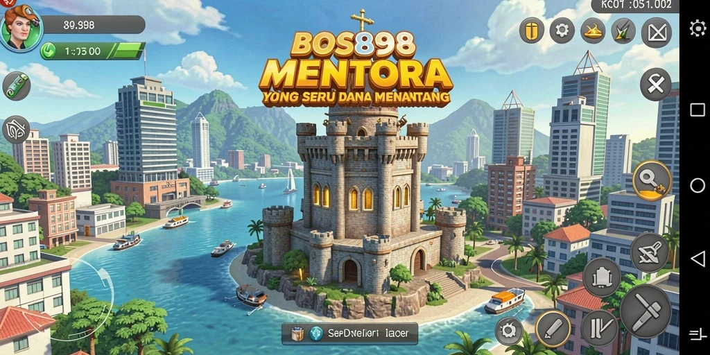 Screenshot gameplay BOS898 menampilkan menara dan musuh yang beraneka ragam.