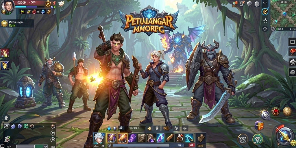 Screenshot D200M menampilkan aksi seru dalam dunia MMORPG.