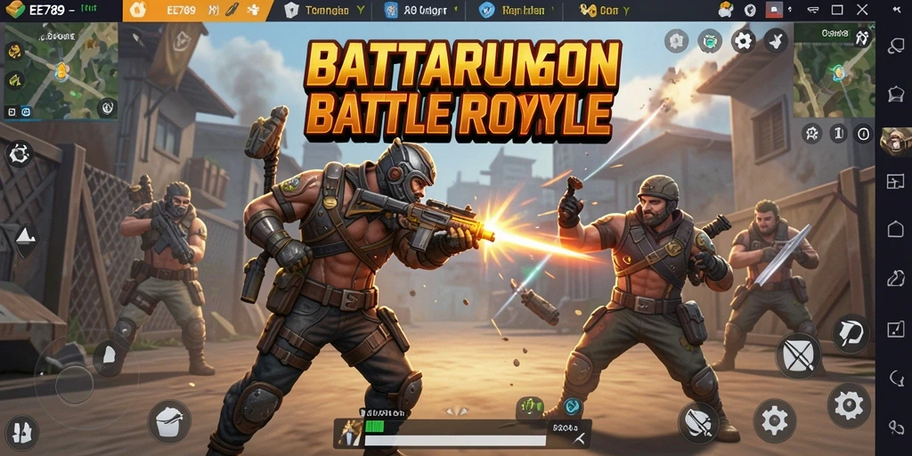 Tampilan gameplay menegangkan dari EE789 di arena Battle Royale.