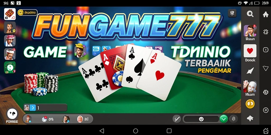 Tangkapan layar gameplay Domino yang mendebarkan di FUNGAME777.