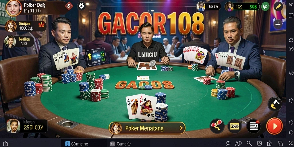 Tampilan menarik dari gameplay Poker di GACOR108.