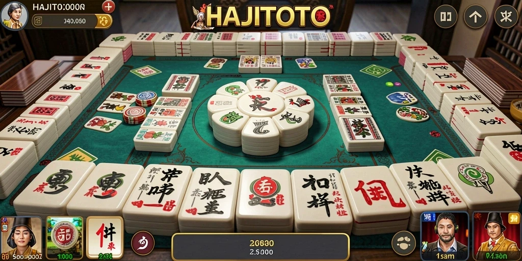 Screenshot gameplay HAJITOTO yang menunjukkan keseruan permainan Mahjong.
