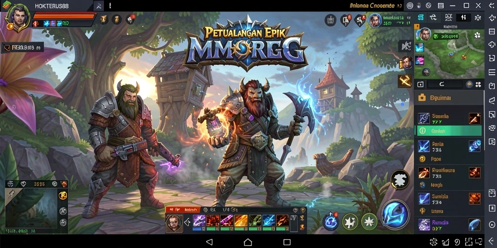 Tangkapan layar dari gameplay HOKITERUS88 yang menampilkan pertarungan epik dan petualangan.