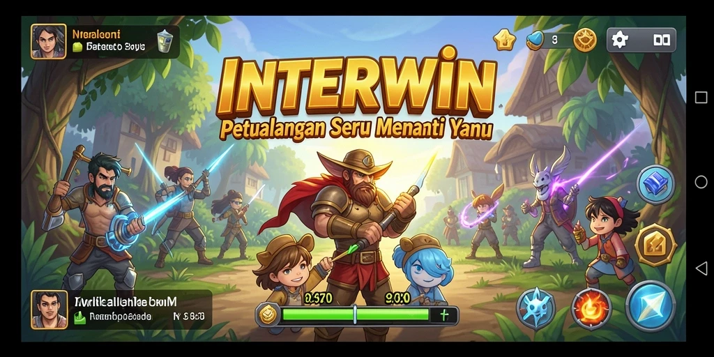 Screenshot menunjukkan aksi seru dalam INTERWIN dengan latar yang menakjubkan.