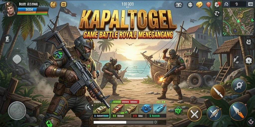 Screenshot gameplay KAPALTOGEL yang menampilkan aksi Battle Royale yang mendebarkan.