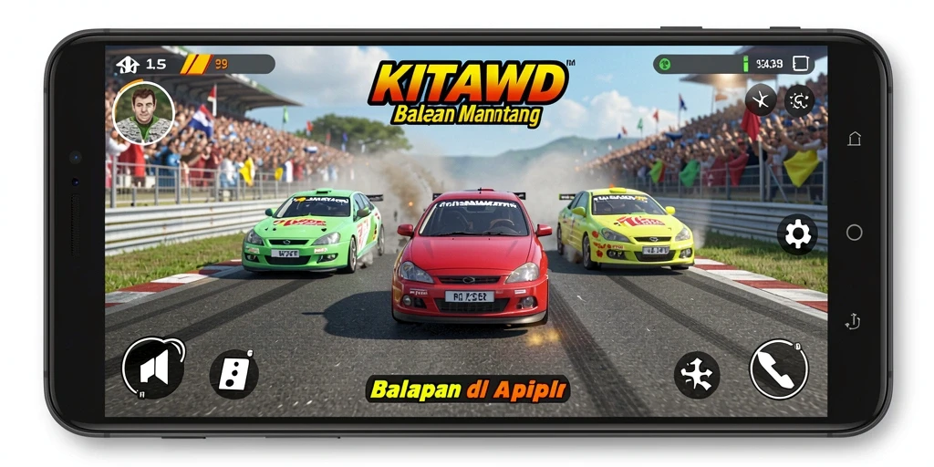 Gameplay menegangkan dalam balapan mobil di KITAWD.