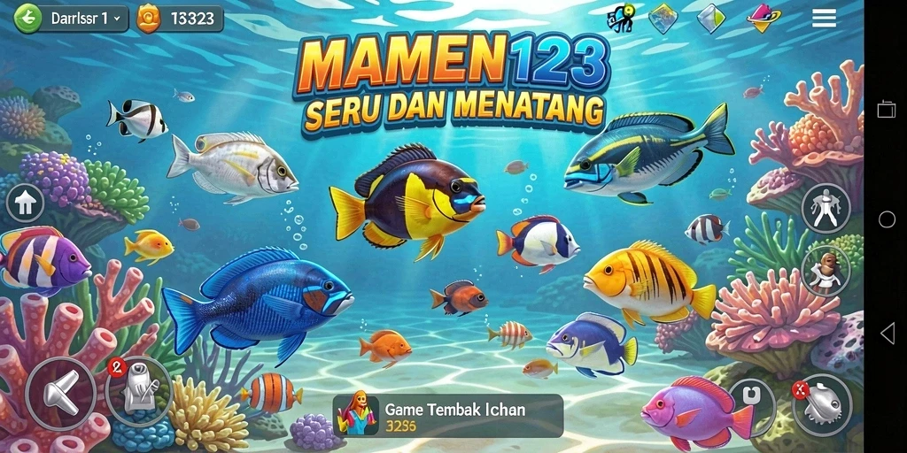 Gameplay menegangkan di lautan penuh ikan menunggu untuk ditangkap.
