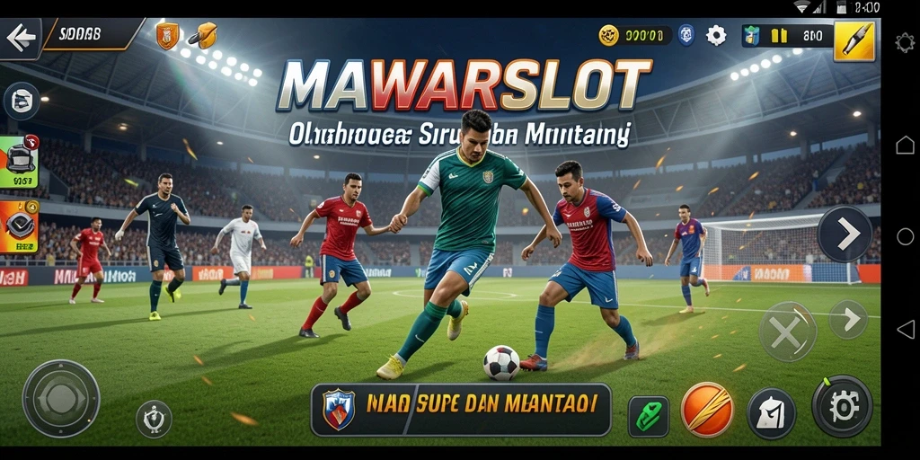 Tampilan aksi seru dalam gameplay MAWARSLOT olahraga.