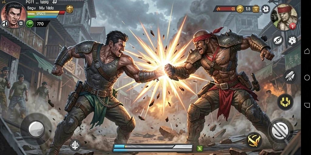 Tampilan gameplay PG11 yang penuh aksi dan seru.