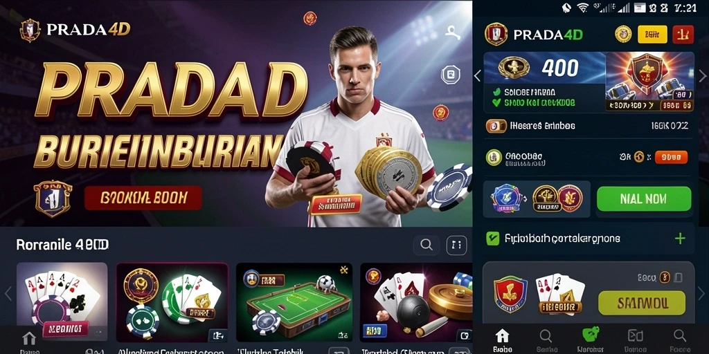 Tampilan menarik dari aplikasi PRADA4D dengan fitur taruhan olahraga.