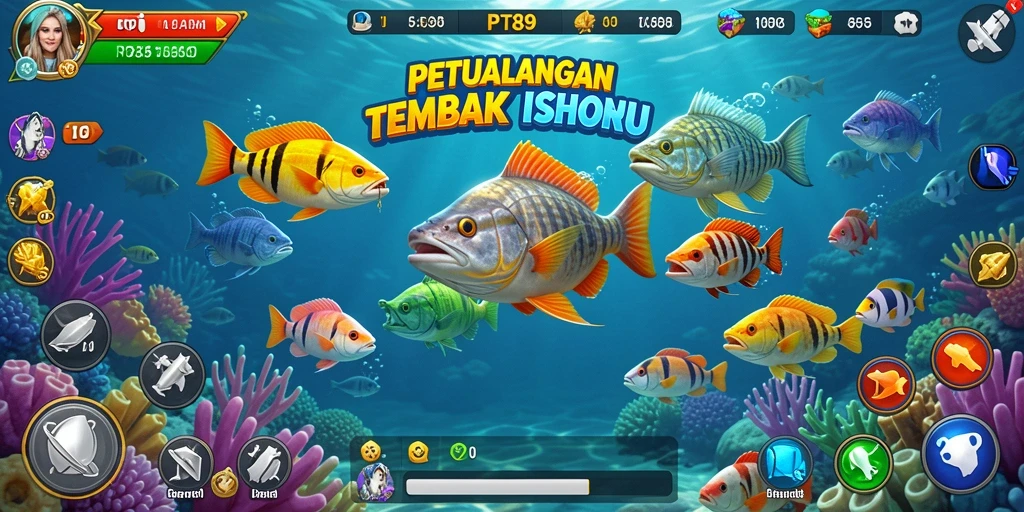 Screenshot utama menampilkan momen seru dalam gameplay Tembak Ikan.