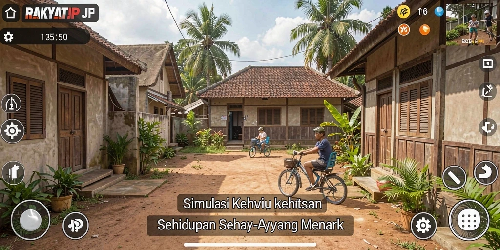 Screenshot gameplay RAKYATJP menunjukkan interaksi karakter yang menarik.