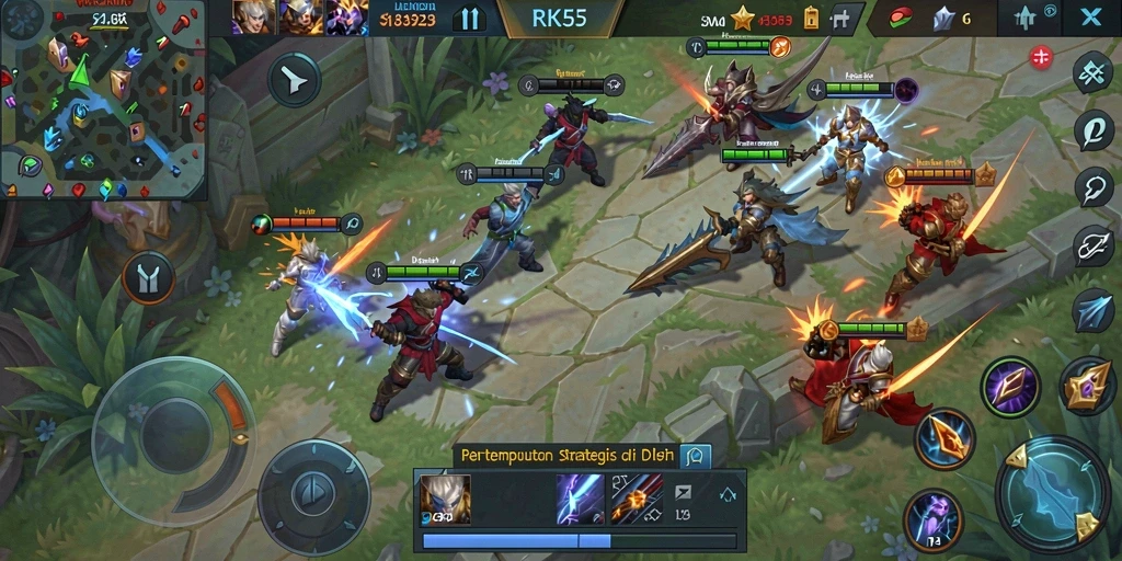 Tampilan gameplay menakjubkan dengan karakter yang dinamis dan pertempuran epik.
