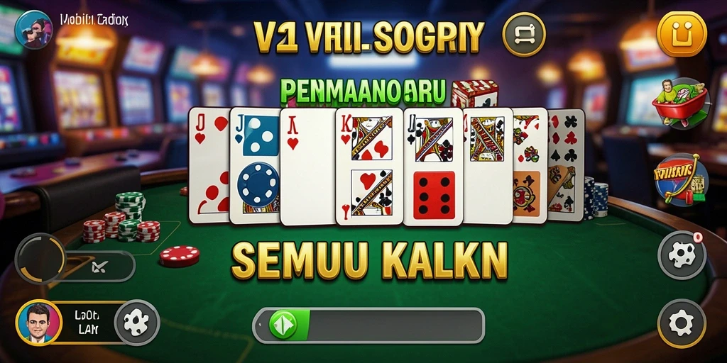Screenshot gameplay V21 menampilkan aksi seru permainan Domino.