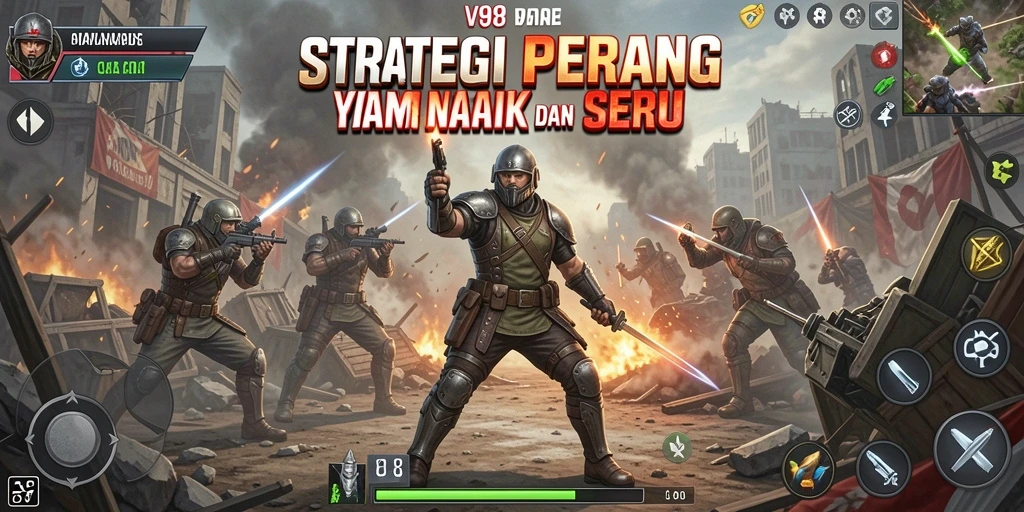 Gameplay V98 menampilkan pertempuran strategi yang mendebarkan.