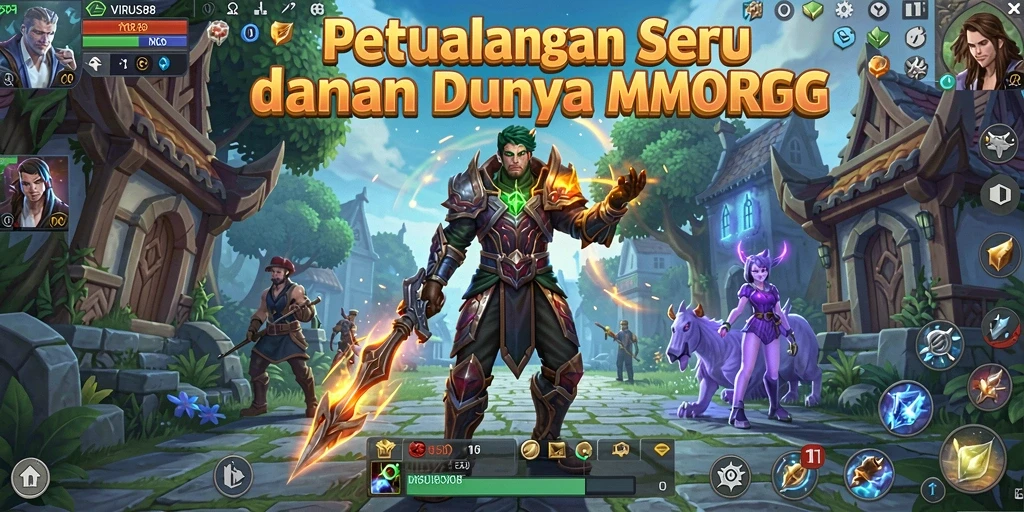 Tampilan gameplay seru dari dunia MMORPG VIRUS88.