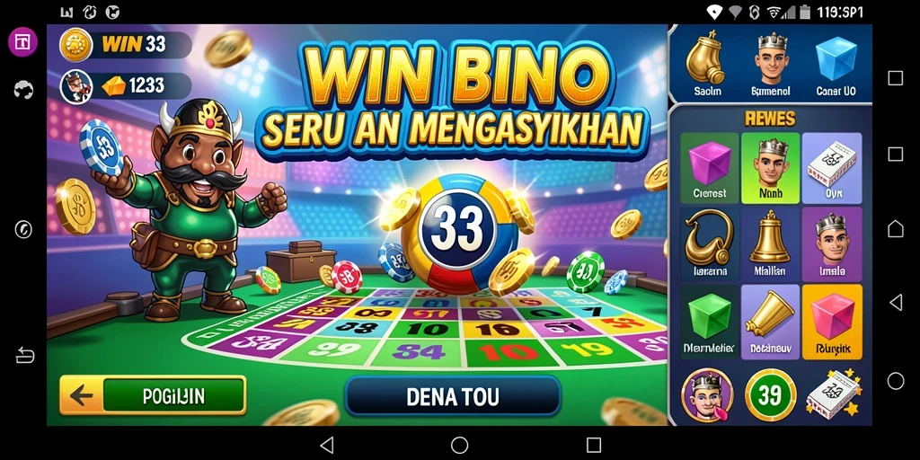 Gameplay menarik WIN33 dengan suasana Bingo yang seru.