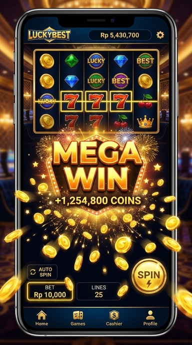 Tampilan antarmuka luckybest yang menarik dan intuitif.